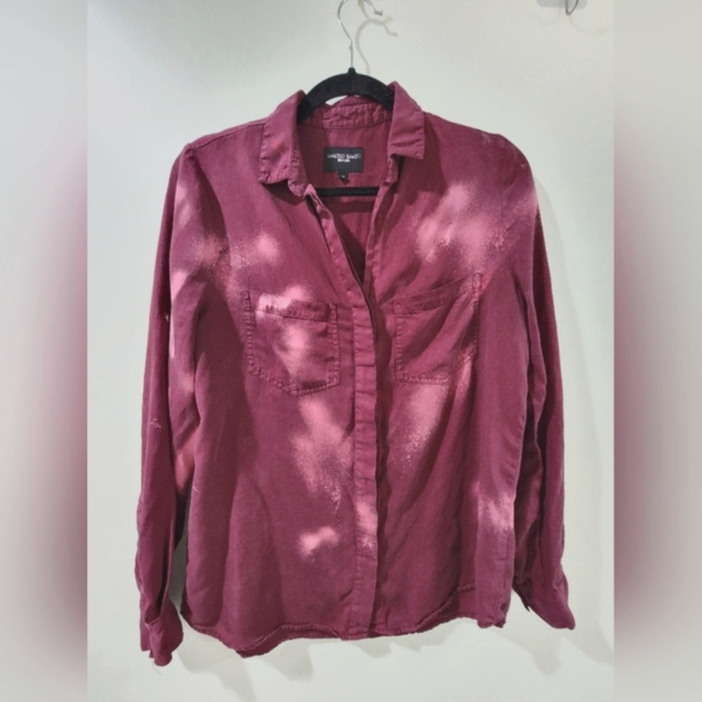 Walter Baker Bleached Designed Button Down Shirt … - image 1